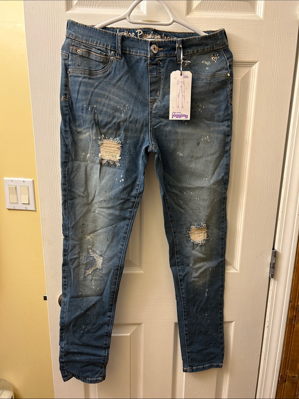 Justice Girls Blue Distressed Jeggings